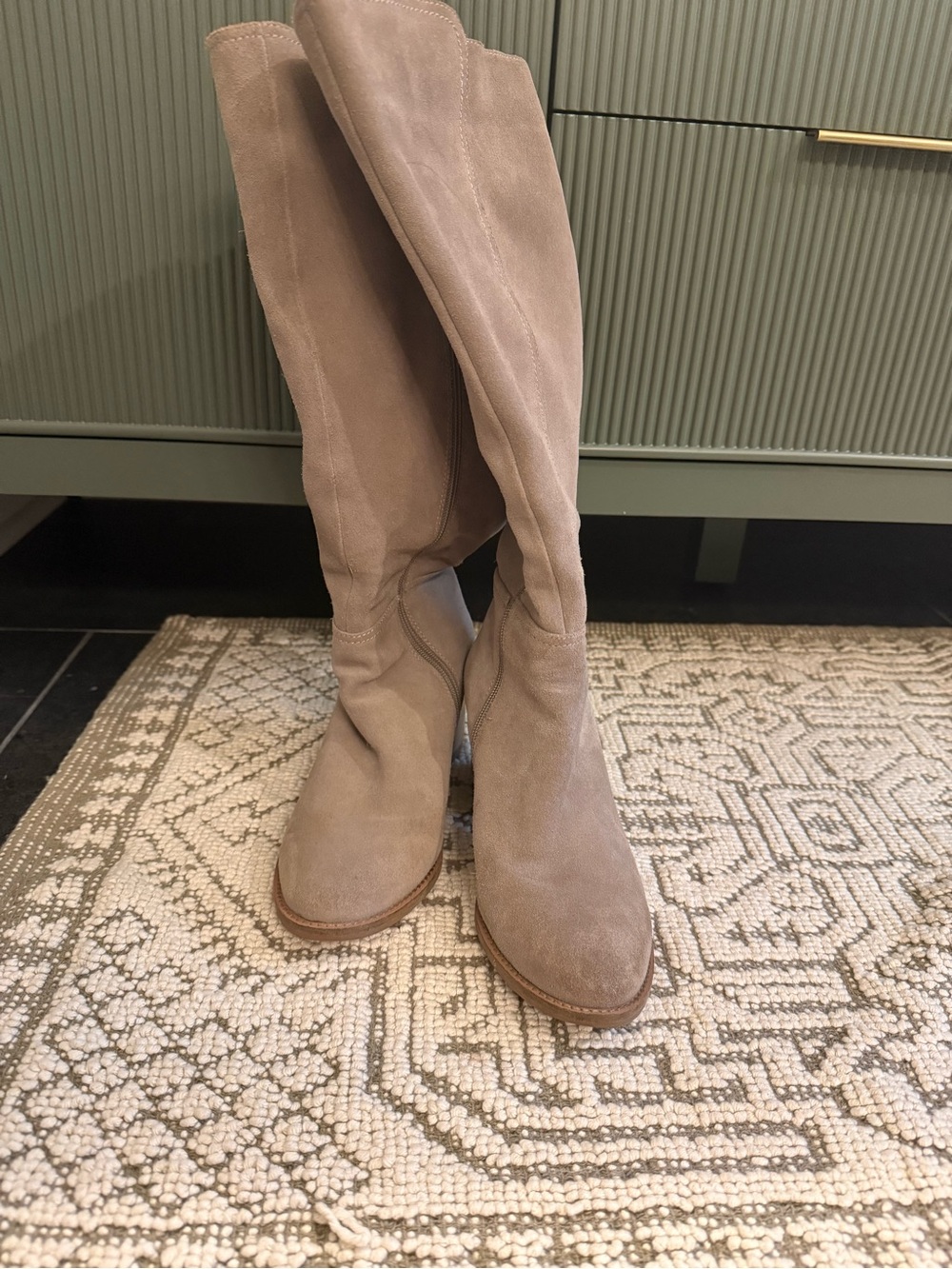 Blondo Waterproof Taupe Suede Knee High Boots 7.5M